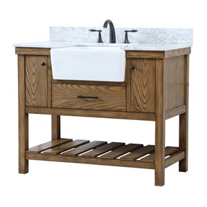 Elegant Decor Clement 42&quot Single Bathroom Vanity with Backsplash in Driftwood