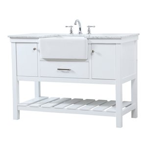 Elegant Decor Clement 48&quot Aluminum MDF Single Bathroom Vanity in White