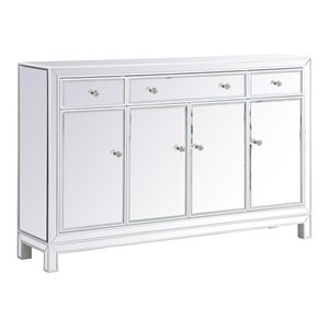 Elegant Decor Reflexion 56&quot Transitional MDF and Metal Mirrored Credenza - White