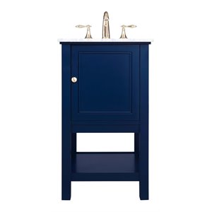 Elegant Decor Metropolis 19&quot Metal and MDF Single Bathroom Vanity in Blue