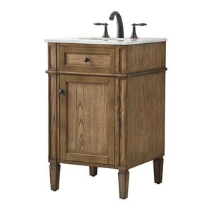 Elegant Decor Park Avenue 21&quot Aluminum MDF Single Bathroom Vanity in Driftwood