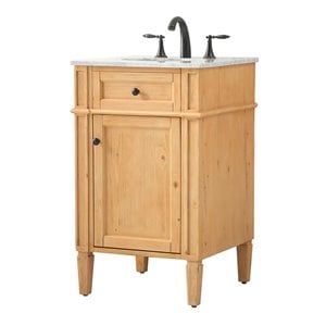 Elegant Decor Park Avenue 21&quot Aluminum MDF Single Bathroom Vanity - Natural Wood