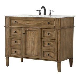 Elegant Decor Park Avenue 42&quot Aluminum MDF Single Bathroom Vanity in Driftwood