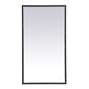 Elegant Decor Pier 18x36&quot Modern Aluminum LED Mirror in Black