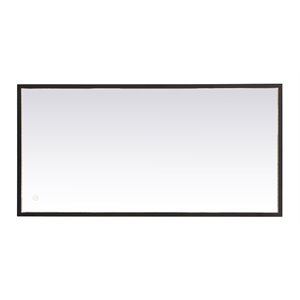 Elegant Decor Pier 20x30&quot Modern Aluminum LED Mirror in Black