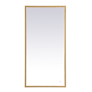 Elegant Decor Pier 20x30&quot Modern Aluminum LED Mirror in Brass