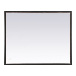 Elegant Decor Pier 20x36&quot Modern Aluminum LED Mirror in Black