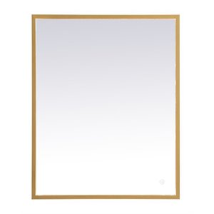 Elegant Decor Pier 20x36&quot Modern Aluminum LED Mirror in Brass