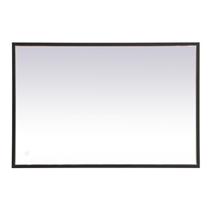 Elegant Decor Pier 20x40&quot Modern Aluminum LED Mirror in Black