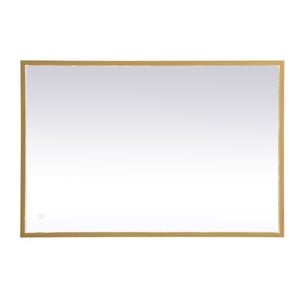 Elegant Decor Pier 20x40&quot Modern Aluminum LED Mirror in Brass