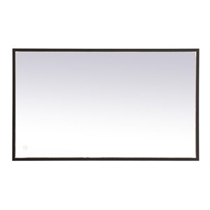 Elegant Decor Pier 24x30&quot Modern Aluminum LED Mirror in Black