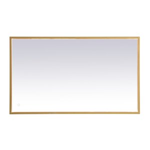 Elegant Decor Pier 24x30&quot Modern Aluminum LED Mirror in Brass
