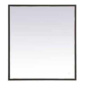 Elegant Decor Pier 24x36&quot Modern Aluminum LED Mirror in Black