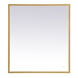 Elegant Decor Pier 24x36&quot Modern Aluminum LED Mirror in Brass