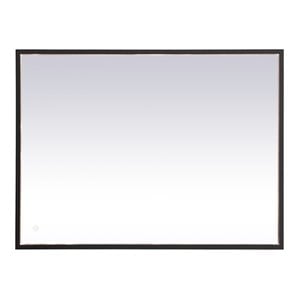 Elegant Decor Pier 24x40&quot Modern Aluminum LED Mirror in Black