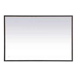Elegant Decor Pier 27x30&quot Modern Aluminum LED Mirror in Black