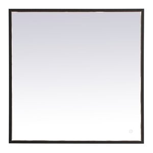 Elegant Decor Pier 27x36&quot Modern Aluminum LED Mirror in Black