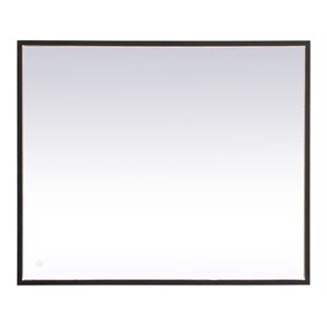 Elegant Decor Pier 27x40&quot Modern Aluminum LED Mirror in Black