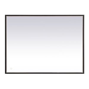 Elegant Decor Pier 30x30&quot Modern Aluminum LED Mirror in Black