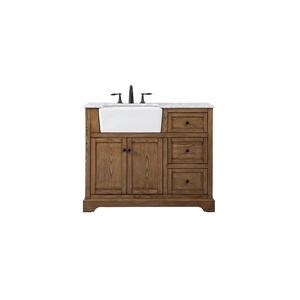 Elegant Decor Franklin 42&quot Aluminum MDF Single Bathroom Vanity in Driftwood