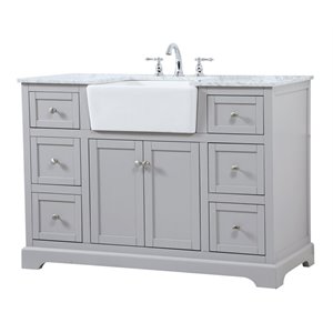 Elegant Decor Franklin 48&quot Aluminum and MDF Single Bathroom Vanity in Gray