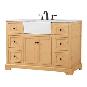 Elegant Decor Franklin 48&quot Aluminum MDF Single Bathroom Vanity - Natural Wood