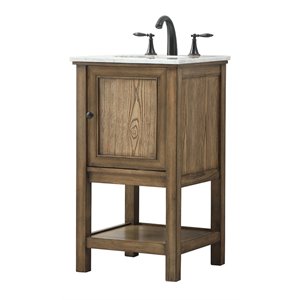 Elegant Decor Metropolis 19&quot Aluminum MDF Single Bathroom Vanity in Driftwood
