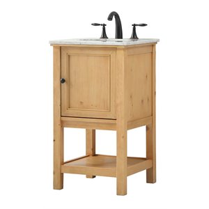 Elegant Decor Metropolis 19&quot Aluminum MDF Single Bathroom Vanity in Natural Wood