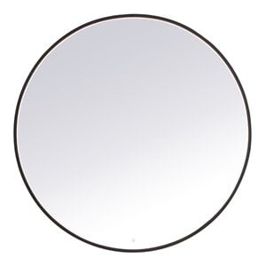 Elegant Decor Pier 30x40&quot Modern Aluminum LED Mirror in Black