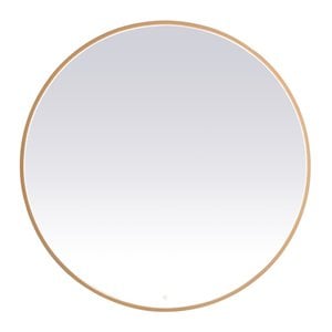 Elegant Decor Pier 30x40&quot Modern Aluminum LED Mirror in Brass