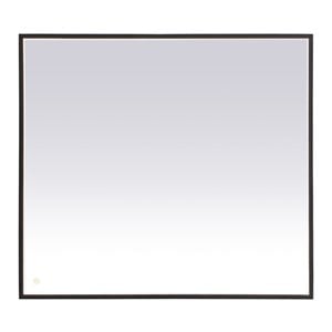 Elegant Decor Pier 36x40&quot Modern Aluminum LED Mirror in Black