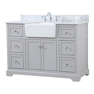 Elegant Decor Franklin 48&quot Aluminum MDF Single Bathroom Vanity in Gray