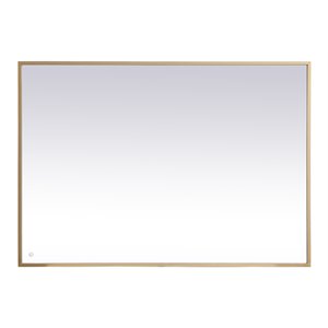 Elegant Decor Pier 42x60&quot Modern Aluminum LED Mirror in Brass