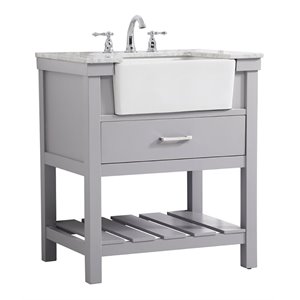 Elegant Decor Clement 30&quot Aluminum MDF Single Bathroom Vanity in Gray