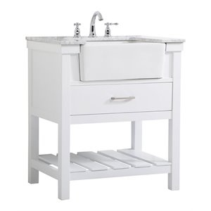 Elegant Decor Clement 30&quot Aluminum MDF Single Bathroom Vanity in White
