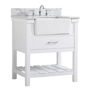 Elegant Decor Clement 30&quot MDF Single Bathroom Vanity with Backsplash in White