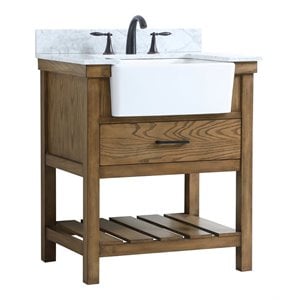 Elegant Decor Clement 30&quot Single Bathroom Vanity with Backsplash in Driftwood