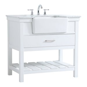 Elegant Decor Clement 36&quot Aluminum MDF Single Bathroom Vanity in White