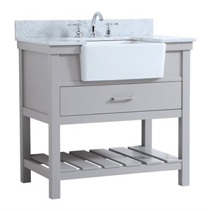 Elegant Decor Clement 36&quot MDF Single Bathroom Vanity with Backsplash in Gray