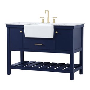Elegant Decor Clement 48&quot Aluminum MDF Single Bathroom Vanity in Blue