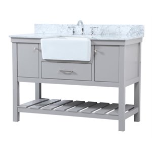 Elegant Decor Clement 48&quot MDF Single Bathroom Vanity with Backsplash in Gray