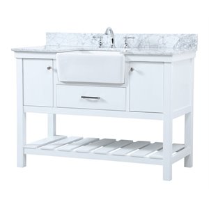Elegant Decor Clement 48&quot MDF Single Bathroom Vanity with Backsplash in White
