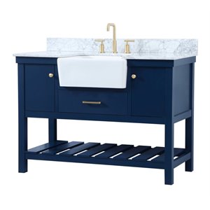 Elegant Decor Clement 48&quot MDF Single Bathroom Vanity with Backsplash in Blue