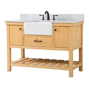 Elegant Decor Clement 48&quot Single Bathroom Vanity with Backsplash in Natural Wood