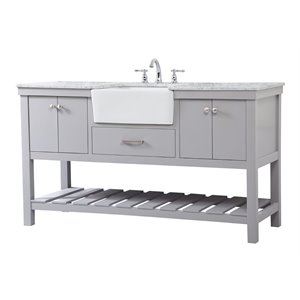 Elegant Decor Clement 60&quot Aluminum MDF Single Bathroom Vanity in Gray