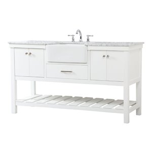 Elegant Decor Clement 60&quot Aluminum MDF Single Bathroom Vanity in White