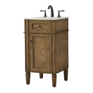Elegant Decor Park Avenue 18&quot Aluminum MDF Single Bathroom Vanity in Driftwood