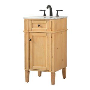 Elegant Decor Park Avenue 18&quot Aluminum MDF Single Bathroom Vanity - Natural Wood