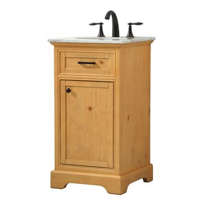 Elegant Decor Americana 19&quot Aluminum MDF Single Bathroom Vanity in Natural Wood