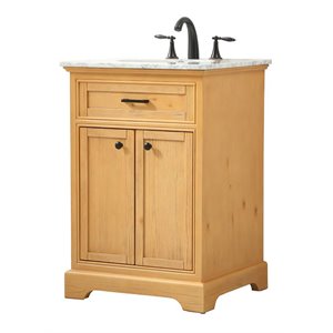 Elegant Decor Americana 24&quot Aluminum MDF Single Bathroom Vanity in Natural Wood